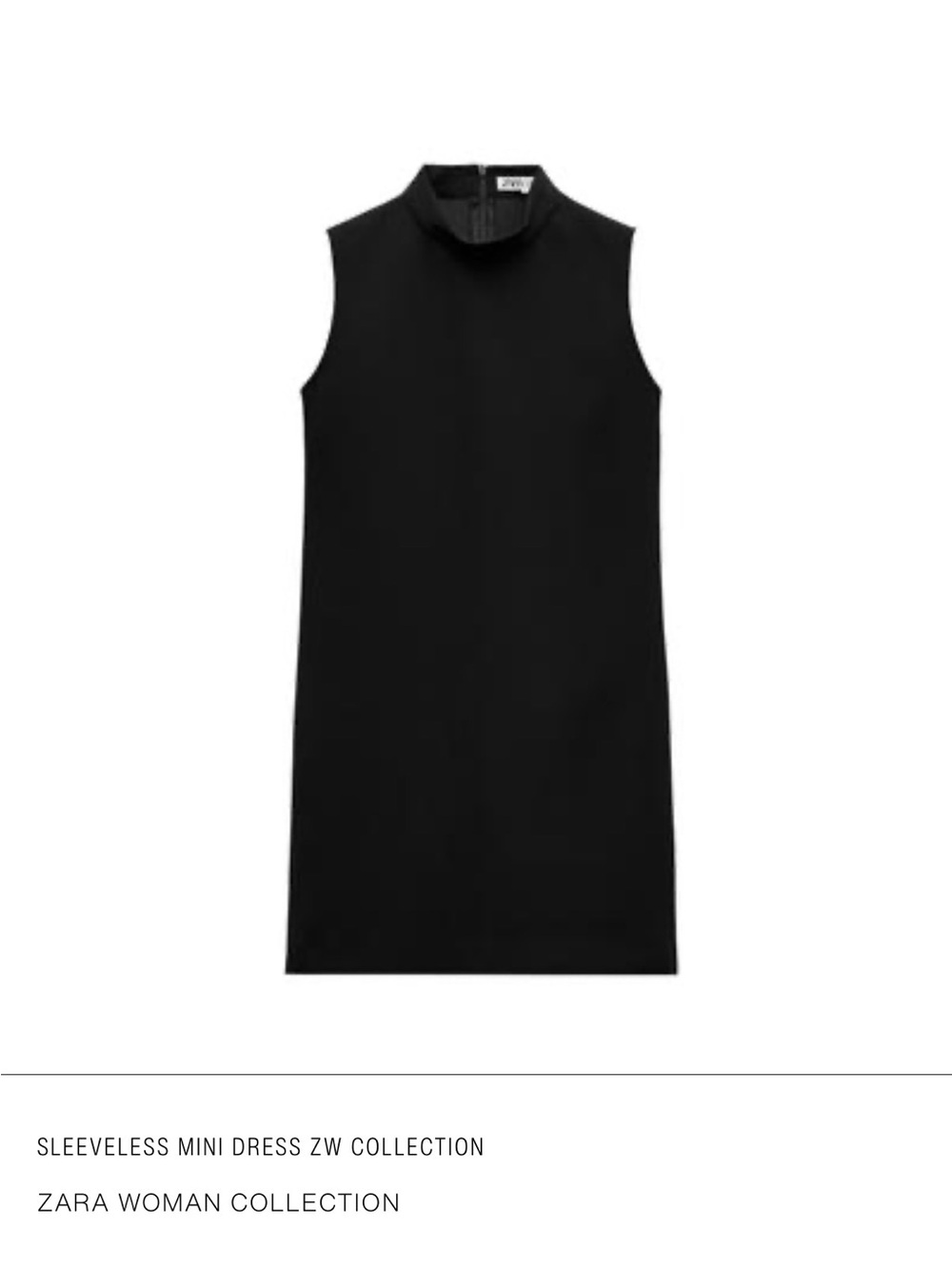 Zara Black Sleeveless High-Neck Mini Dress